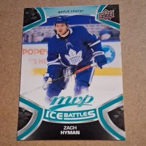 Toronto Maple Leafs MVP Ice Battles Zach Hyman Hockey Card - Blue White